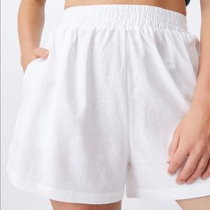 NWT Cotton On White Linen Shorts w/ Elastic Waist